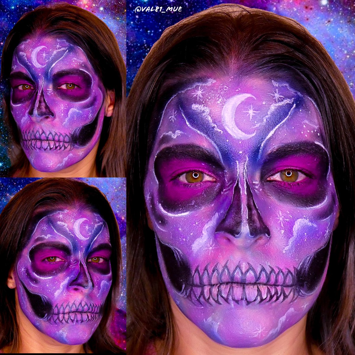 val81_mue's tweet photo. #day5 of #31daysofhalloween
#galaxymakeup #skullmakeup
@milanicosmetics conceal and perfect Light natural 
@Msgisselle1 paint pallet, ice cream dream,cake pallet 
@beautybay bright matte 
@bowitzkis uv glow set 
 #undiscoveredmuas #undiscovered_muas #undiscoveredmakeupartist https://t.co/UrW0iMKZPJ