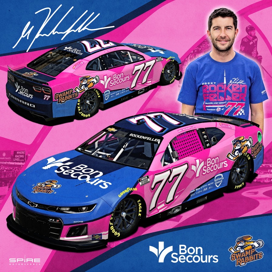 Welcoming @mikerockenfell3 back into the 77 for the Bank of America ROVAL 400! 
#spiremotorsports #mikerockenfeller #bonsecours #swamprabbits #nascar #cupseries