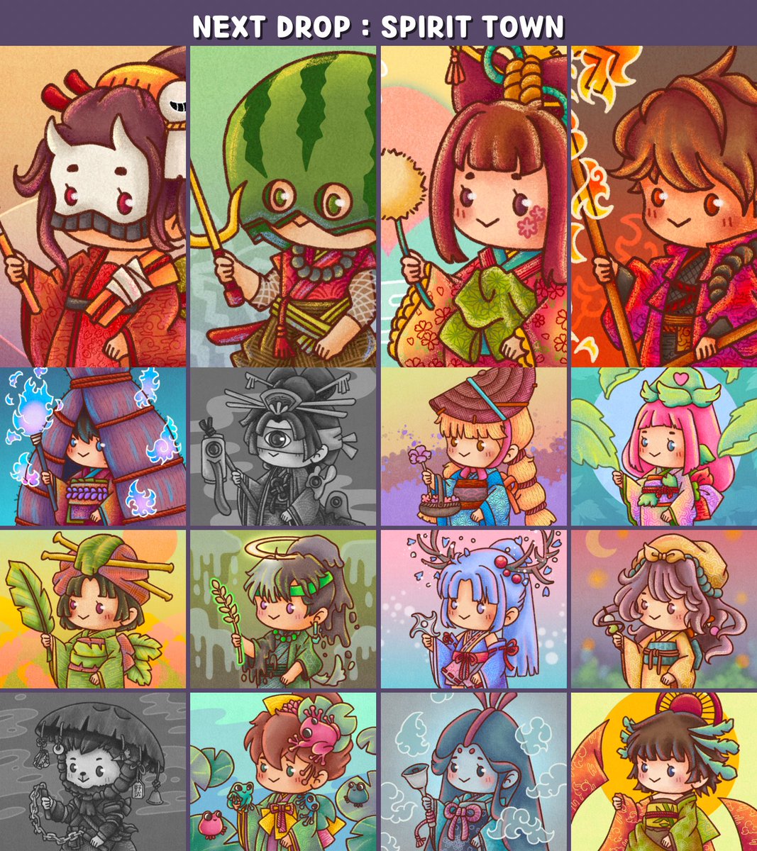 Next drop🔥 [Coming soon] 👻SPIRIT TOWN👻collection
Mint Every Friday

Gather all adorable Japanese Yokai in one place, They will bewitched you to fall in love, Be aware! 

opensea.io/collection/aya… 

#NFTs #NFTJapan #NFTTHAILAND #NFT宣伝枠 #NFTcommunity #NFT紹介枠