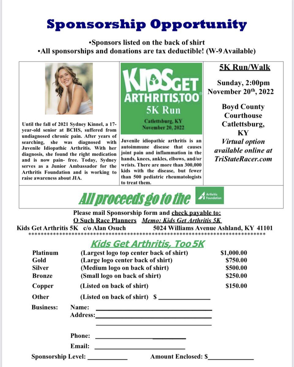 wtkinnel's tweet photo. If you would like to help out with the 5K, sponsorship info is here: https://t.co/LIx8M6tAIR