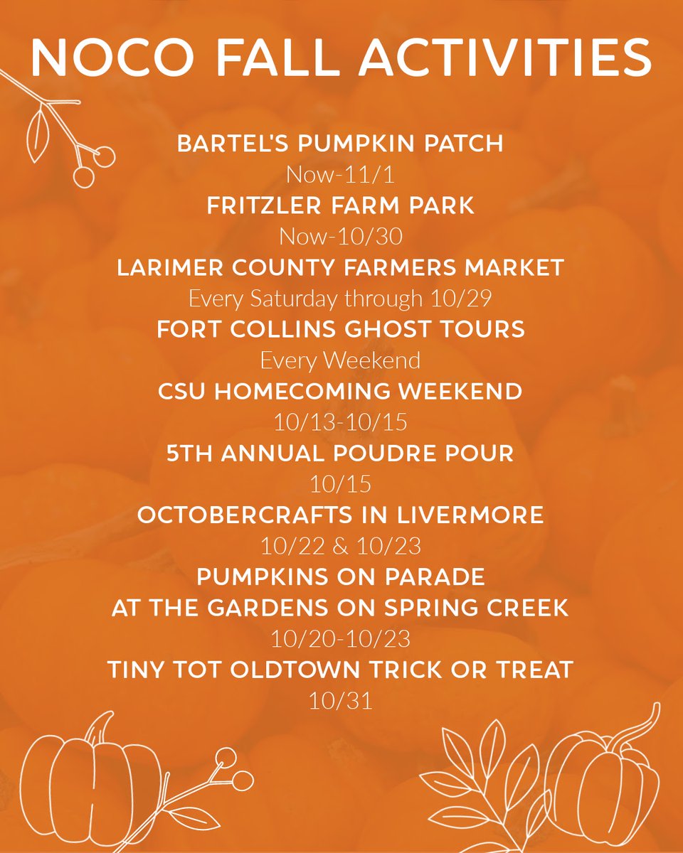 BrendanRealtor1's tweet photo. Looking for some activities to add to your fall calendar? This list from our monthly newsletter might help! https://t.co/4aGEiQM7sX
