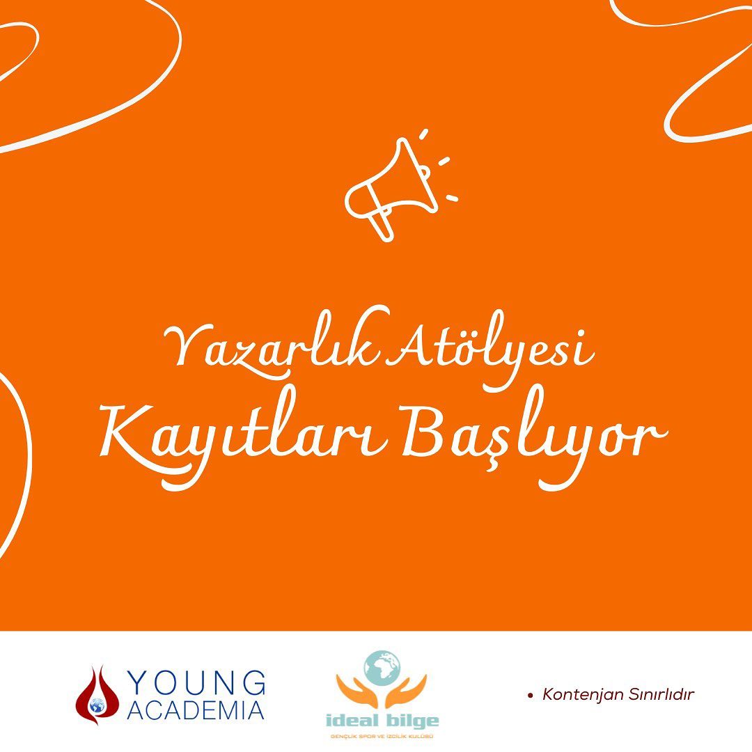 Yazarlık Atölyesi Kayıtları Başlıyor ✍🏻 Takipte Kalınız ✨

#idealbilge