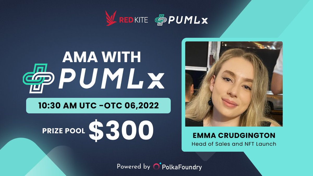 redkitepad's tweet photo. 🗓️Put us on your calendar, the AMA with @pumlhealthio is coming soon💫

⏰Time: 10:30 UTC, Oct 06
🎁Reward: $300 pool prize

Rules:
▪️ Follow @PolkaFoundry &amp; @pumlhealthio
▪️ Like &amp; Retweet &amp; drop ONE question  
▪️ Join https://t.co/lEvAIqhdr3

 $PKF #RedKite https://t.co/IVCrjgtDrr