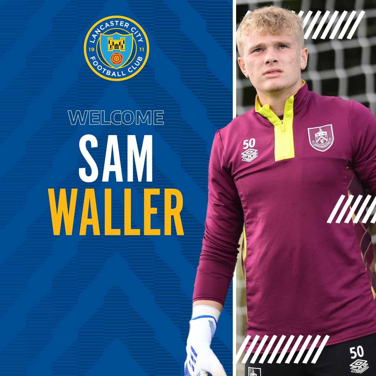 LancasterCityFC's tweet image. 🤝 | 𝗪𝗲𝗹𝗰𝗼𝗺𝗲 𝗦𝗮𝗺!

We are delighted to announce the signing of goalkeeper Sam Waller on a month-long youth loan from Burnley.

Sam was with Manchester United until the age of 12 before joining Burnley, and was on the bench in the Premier League last season.

#LCFC #ADAW