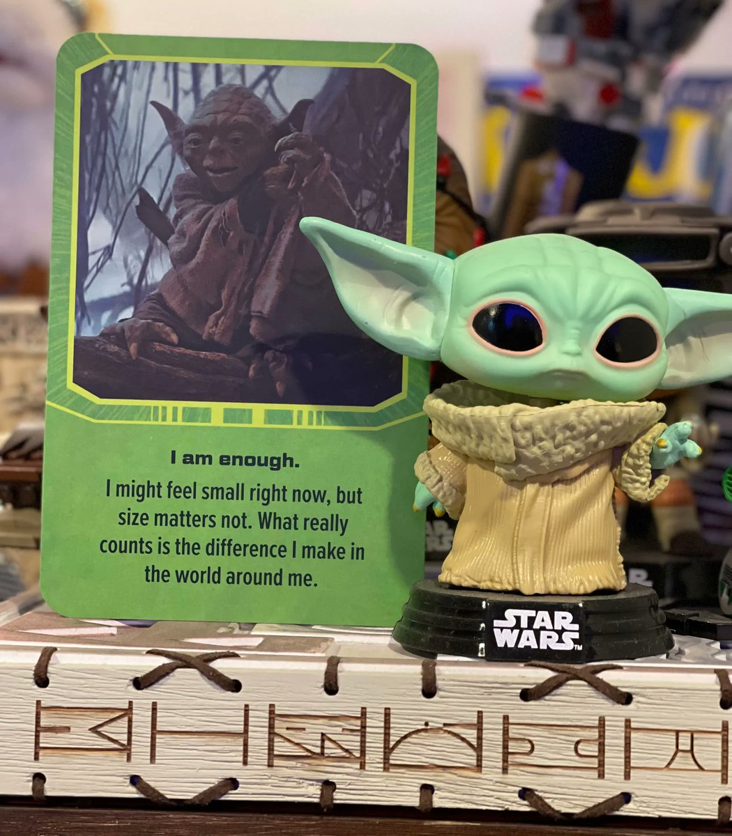 StarWars_77_AF's tweet photo. I am enough.
I might feel small right now, but size matters not. What really counts is the difference I make in the world around me. 
#innerjedi #humpday #WednesdayMotivation #yoda #babyyoda https://t.co/PvsnTyiTso