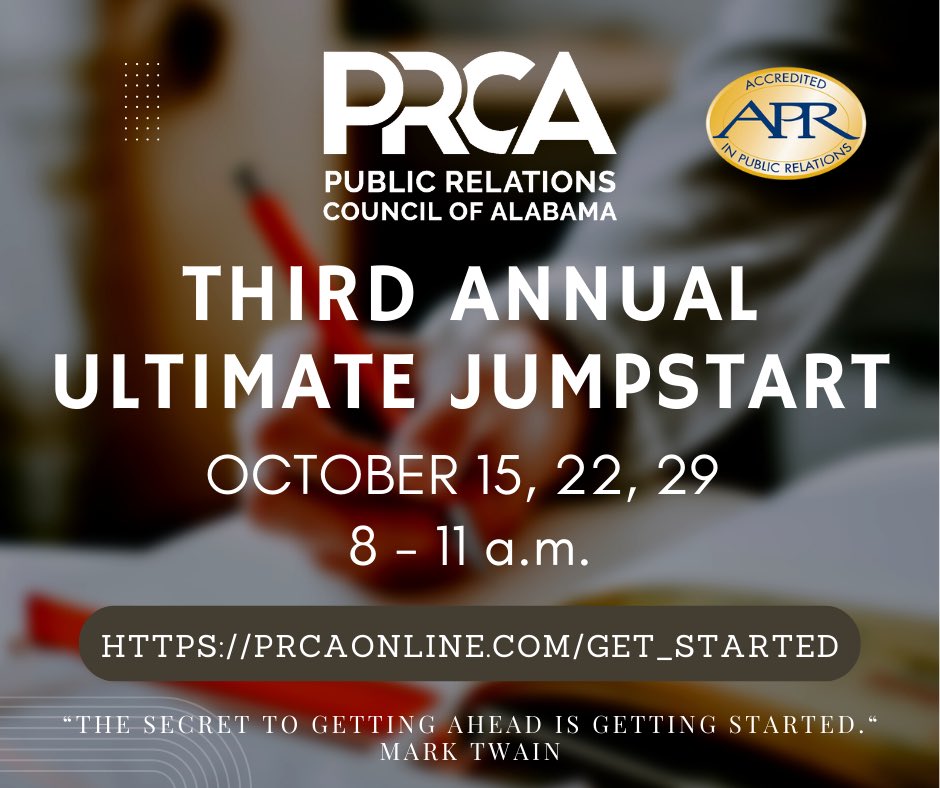 prcaMGM's tweet photo. 📌Invest in yourself THIS MONTH and join #APRjumpstart  to learn from:

⭐️Lori M. Quiller, APR, CDME
⭐️Susan Poole, APR
⭐️Jennifer Jenkins, APR
⭐️Amanda Young, APR
⭐️Madi Winkler, APR
⭐️Army Col. James Scott Rawlinson, APR
✨ And more!

➡️ Register today! https://t.co/4P5ZYkLvR3 https://t.co/5pHrYTMrA6
