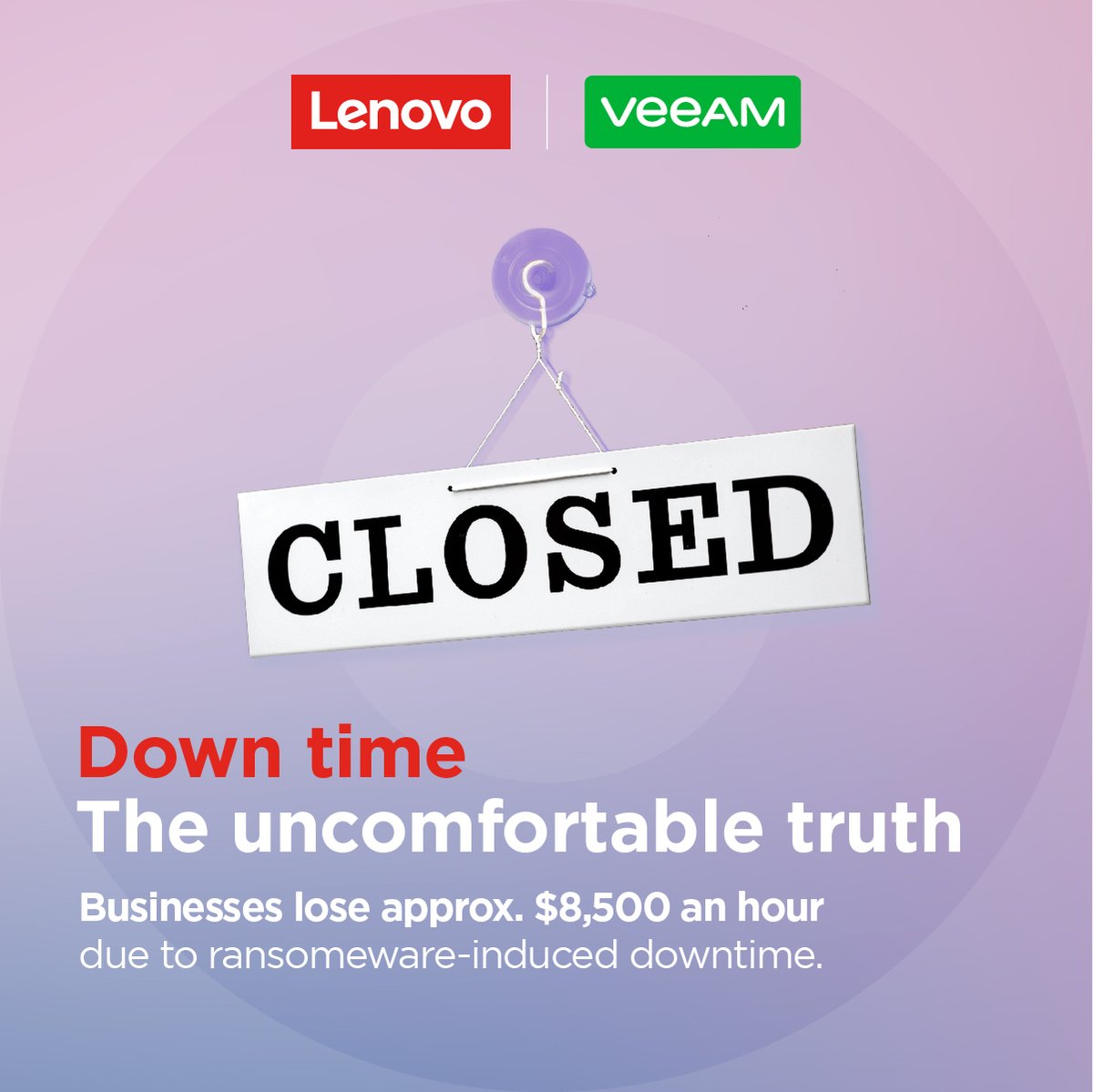d1caz's tweet photo. Businesses lose approx. $8,500 an hour due to ransomware-induced downtime. ⏲

Be backed up and running within minutes with @Lenovodc &amp; @Veeam.

Visit https://t.co/9dDtnyWkaN for more details https://t.co/H1esSAQZ2M