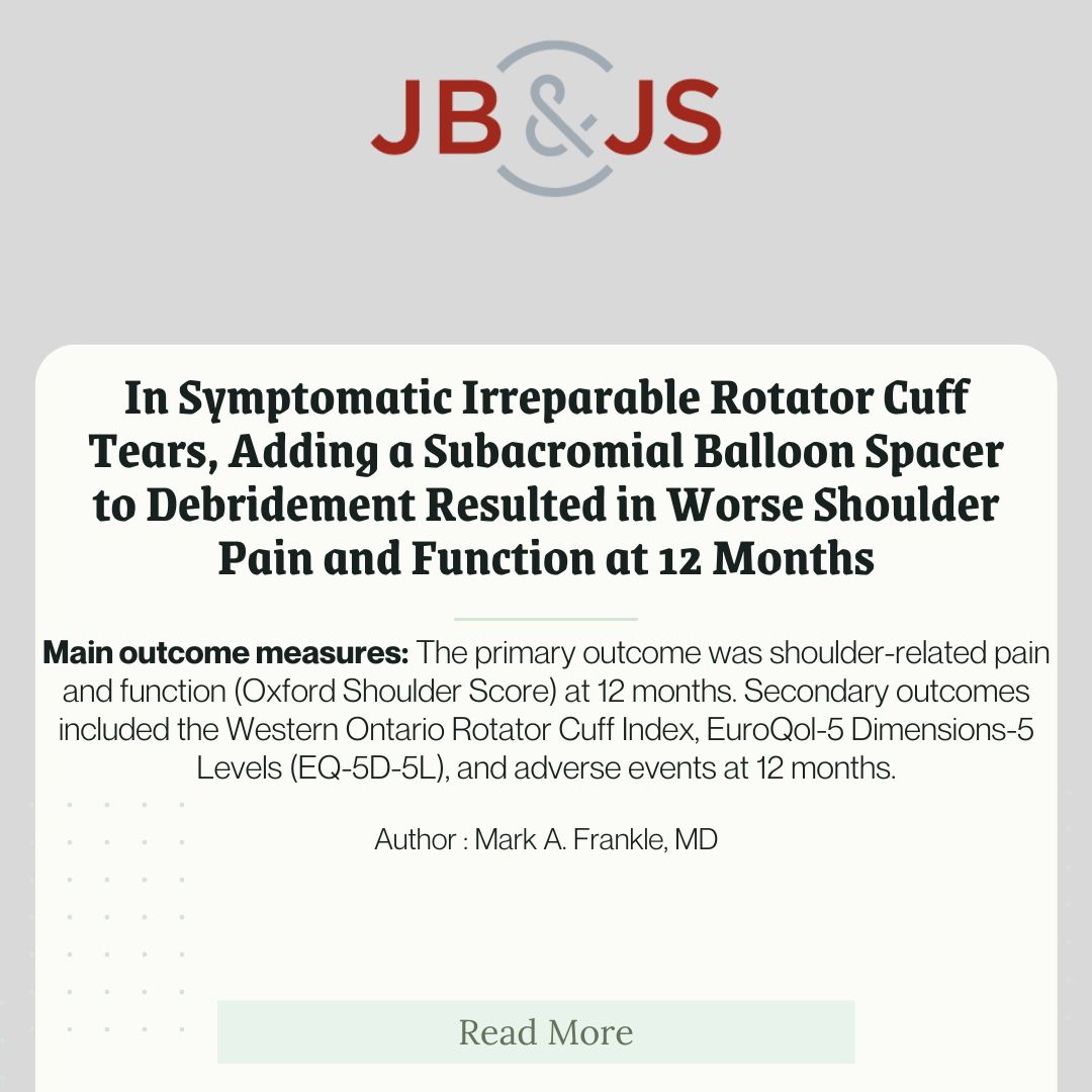 jbjs's tweet photo. Read our latest article here: https://t.co/UEnQQOd1hl

#rotatorcuff #shoulderpain #shoulder https://t.co/biTzTRJCJT