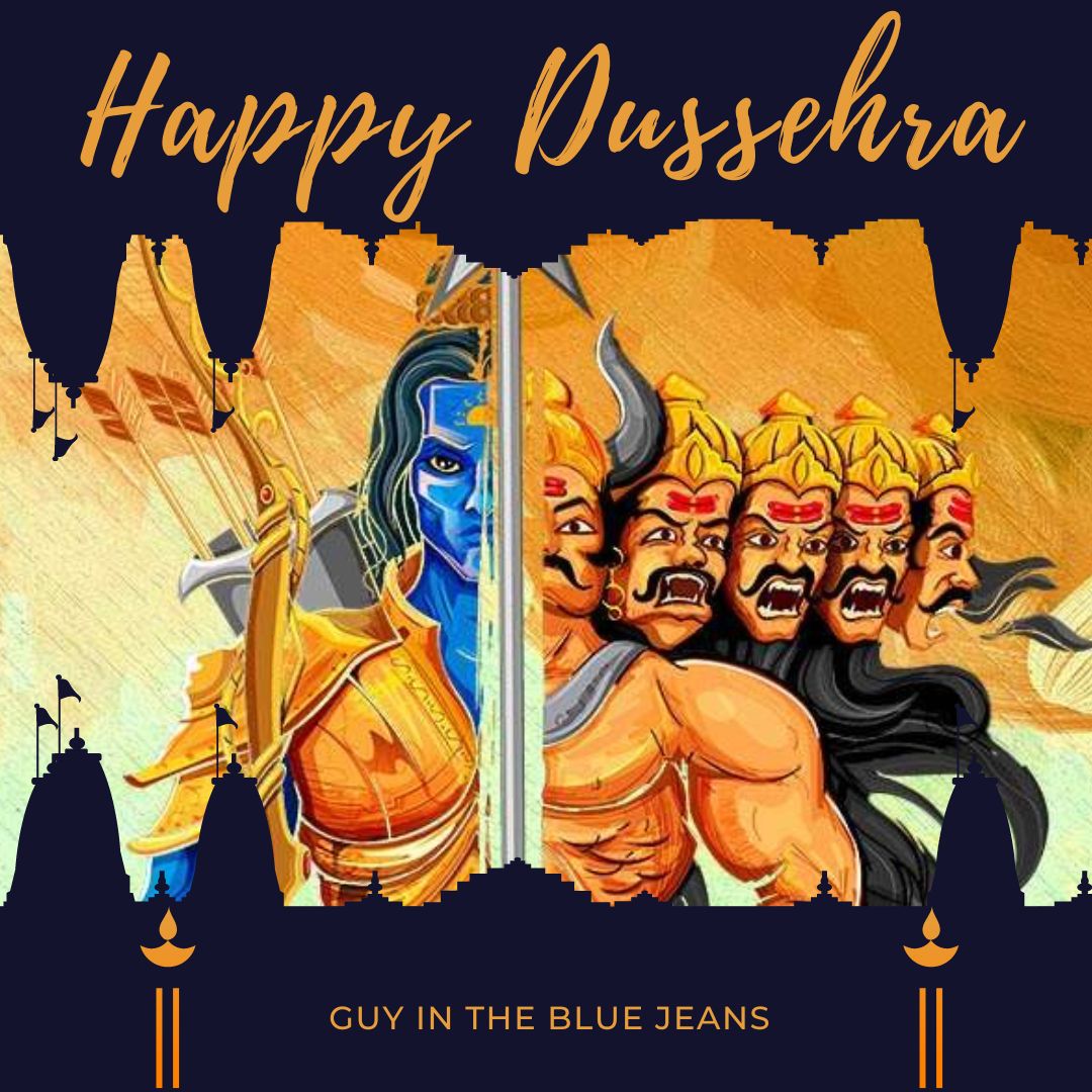 guybluejean's tweet photo. Everyone has a #Ram and #Raavan inside them, but it is their #Karma that decides their end.
I wish you success in banishing all negative thoughts from your mind.
Have a prosperous and happy #Dussehra!
#HappyDussehra #VijayDashmi #DurgaPuja #Sita #Navratri #MaaDurga #DurgaNavami https://t.co/QZGwn0mxgZ