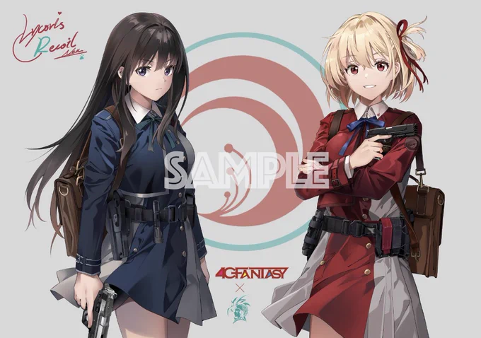 COMIC1☆21/エアコミ1 新作発表⑤千束 &amp; たきな の スリーブ(一部が光ってます) や プレイマット になります!イラストレーターは NEKO() 様です。*こちらは『EATOS』 x 『4C-Fantasy』のコラボサプライとなります。 
