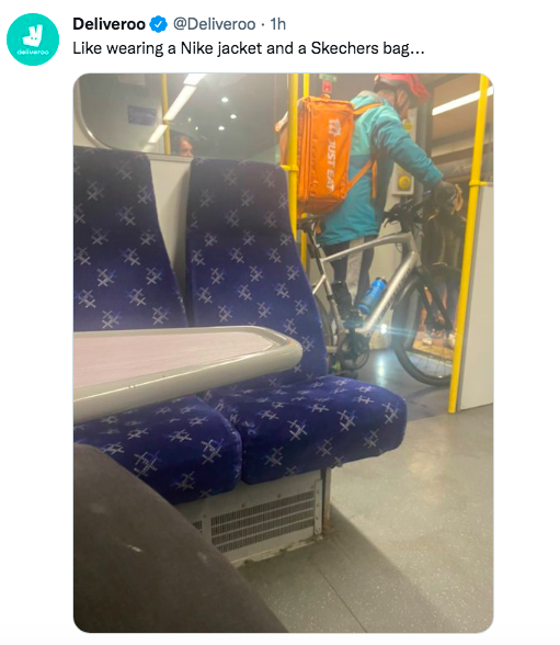 Deleted tweet by <a href="/Deliveroo/">Deliveroo</a>. Realised that making fun of workers being forced to work for multiple apps at the same time because pay is so bad wasn't the best idea? Multi-apping is incredibly stressful &amp; if workers were paid enough &amp; not denied basic rights, they wouldnt do it!