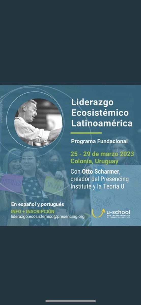 Les invitamos a todes interesad@s en participar en el programa de #Liderazgo #Ecosistemico en #Latinoamérica a que llenen el formulario u-school.org/offerings/elf1…, un cordial agradecimiento de ante mano <a href="/presencing_inst/">Presencing Institute</a>