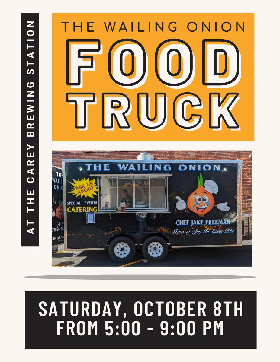 CareyBrewing's tweet photo. Taproom opens today @ 3:00
New Hazelnut Stout &amp; Devils Session on Tap
Pumpkins &amp; Pints @ 7:00
Thursday - Cornhole @ 6:00
Friday - Lee Warren @ 8:30
Saturday - OSU @ MSU @ 4:00
Saturday - Wailing Onion Food Truck @ 5:00
Saturday - NUAUDIO @ 8:30 https://t.co/hBNQYMzOHp