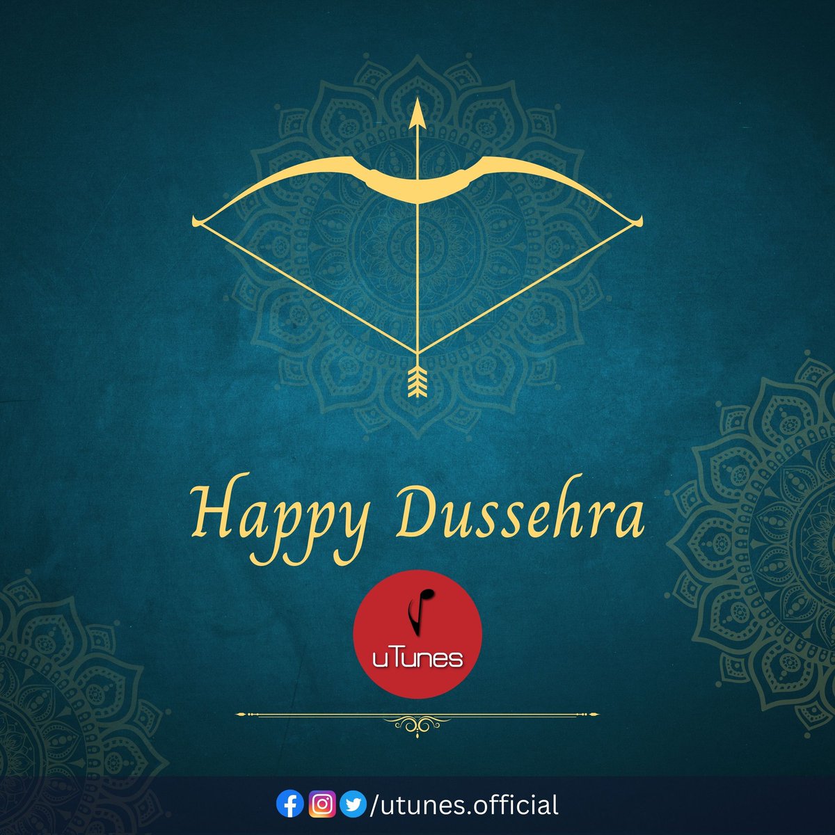 utunes_official's tweet photo. Happy Dussehra 🙏🏹

#HappyDussehra #Dussehra #Dussehrawishes #dussehraspecial #Dussehra2022 #happydussehra2022 #damroobhakti https://t.co/L1ZJJ2wpQ5