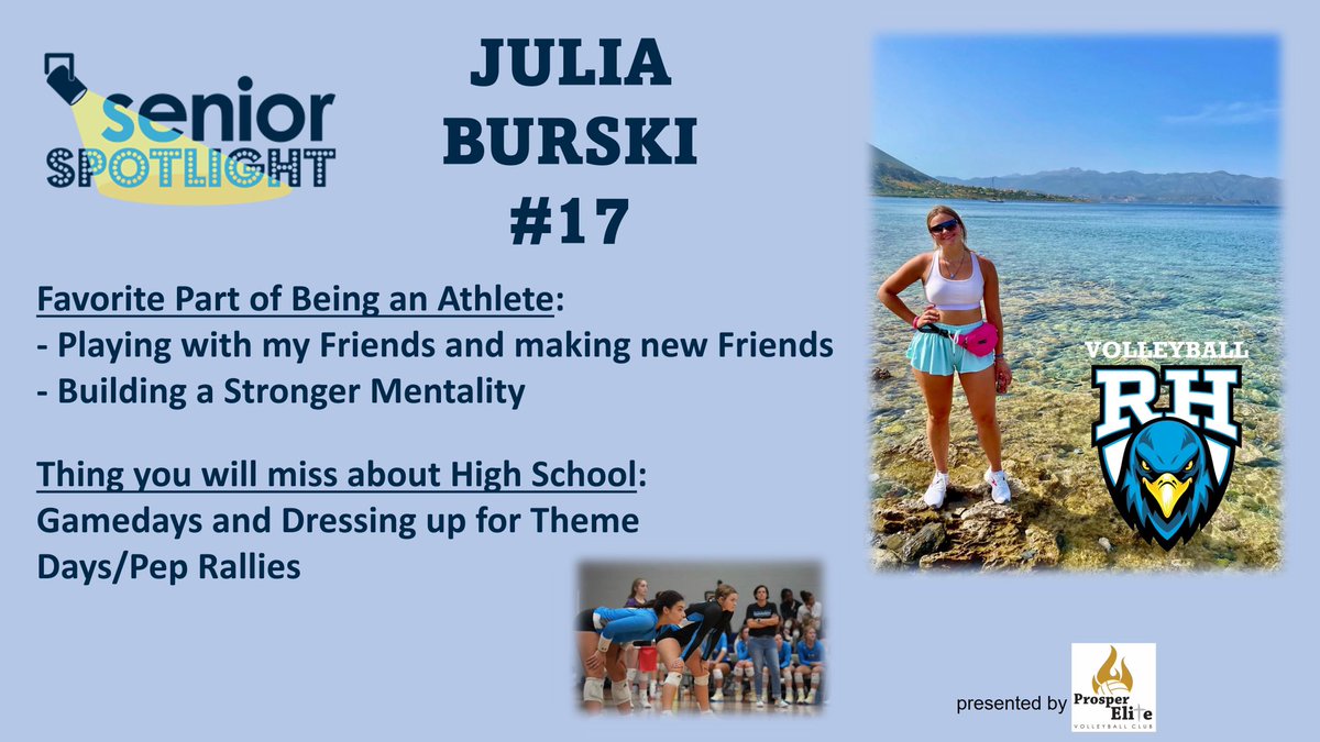 vb_hill's tweet photo. Week EIGHT of Our #WeeklySeniorSpotlight - Julia Burski (#17)
#FightRockFight
@RockHillHS
@RockhillMedia @PISD_Athletics
presented by #ProsperElite #PEVC https://t.co/Uh7OGOSOA4