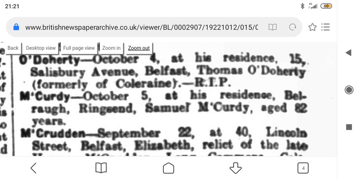 1970to1972's tweet photo. The following three individuals died on October the fifth:
Thursday 5.10.1922
Samuel McCurdy
Sunday 5.10.1924
Kathleen Mathers (?)
Monday 5.10.1925
Kate Clarke (aged 60)
#InMemoriam
#OnThisDay
#onthisdate
#1920s
#OTD
#Aghadowey
#colerainehistory
See also @1900to1925.

Gary Watton https://t.co/ZwDWbPI4Z4