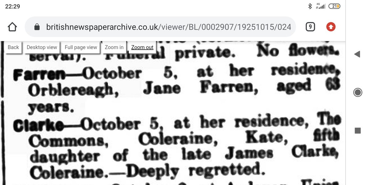 1970to1972's tweet photo. The following three individuals died on October the fifth:
Thursday 5.10.1922
Samuel McCurdy
Sunday 5.10.1924
Kathleen Mathers (?)
Monday 5.10.1925
Kate Clarke (aged 60)
#InMemoriam
#OnThisDay
#onthisdate
#1920s
#OTD
#Aghadowey
#colerainehistory
See also @1900to1925.

Gary Watton https://t.co/ZwDWbPI4Z4