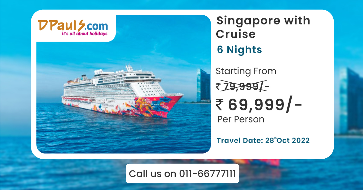 dpauls_travel's tweet photo. Singapore with Cruise! 6 Nts Package from Rs.69999/-
Incl: Airfare, Stay, Breakfast, All Meals on Cruise, City Tour, Etc.
For details, Call on 011-66777111
#DPauls_Travel #Cruise #Singapore #SingaporewithCruise #SingaporePackage #SingaporeTour #resortsworldcruises #CruisePackage https://t.co/AscpBH1rOQ