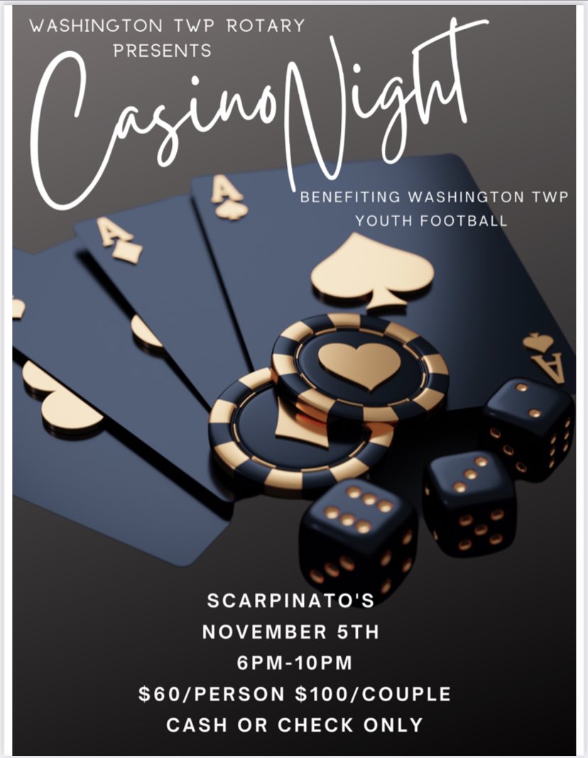 colligan_mark's tweet photo. @WTRotary presents Casino Night benefitting WT Youth Football @WashTwpYouthFB @WTHSMinutemen @high_wt @Chunky_60 @MSchatz22 https://t.co/C0mms52L60