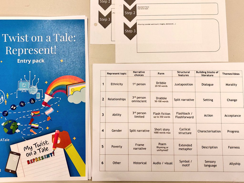 BrgsEnglish's tweet photo. This lunch the English dept hosted the first creative writing workshop to support students thinking of entering @PearsonSchools #MyTwistOnATale writing competition. There were some excellent ideas and thoughtful consideration of the #Represent theme shown by students. 🖊 https://t.co/HLBL3z5BCB