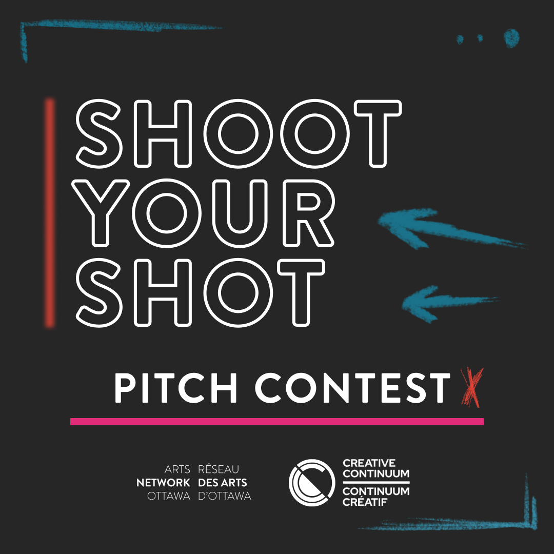 PITCH CONTEST!
Do you have an inspiring and innovative idea that would excel within the arts sector? Win a $1000 award to jumpstart your project! SHOOT YOUR SHOT
Learn more:
artsnetottawa.member365.ca/publicFr/form/…