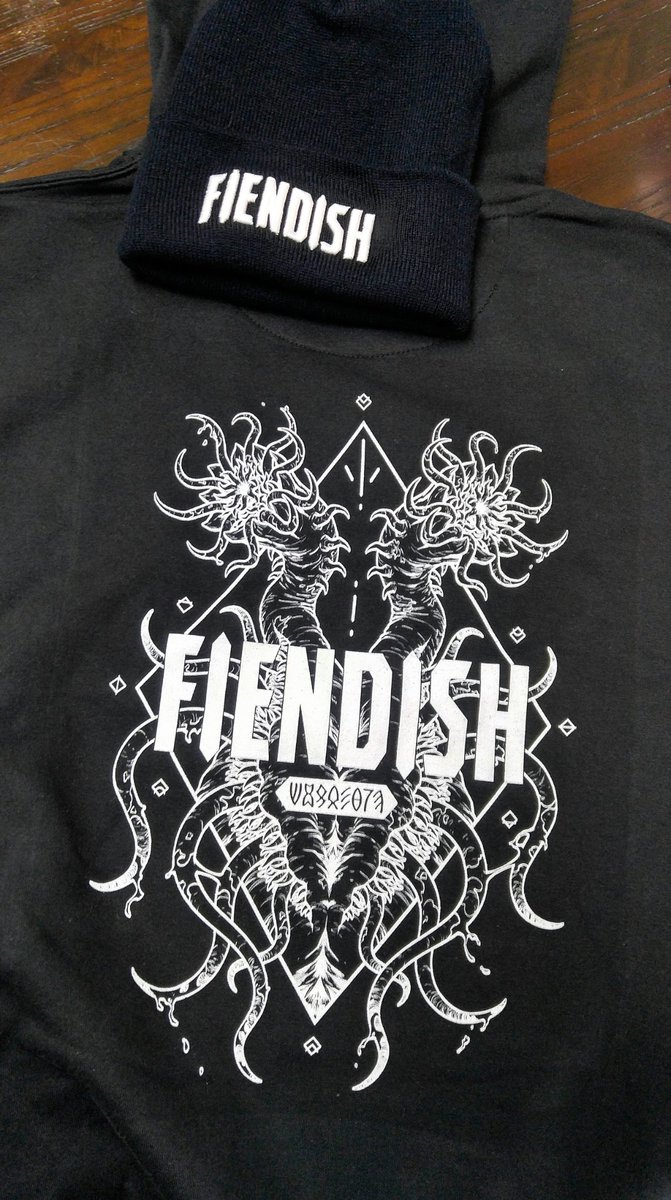 RenieDraws's tweet image. NEW FIENDISH MERCH IS IN! 
I wanted to get the samples before announcing, and these turned out great! I especially love the raised embroidery beanie. 🖤🖤
Get your own here!👉 byrenie.storenvy.com