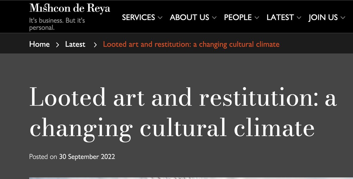 Great piece by Sinéad Esler Patel @Mishcon_de_Reya on the changing landscape of restitution, with a look at legal and ethical considerations under the new @ace_national guidance for museums in England. Also mentions the Ethiopian #Tabots @lootplunder. mishcon.com/news/looted-ar…