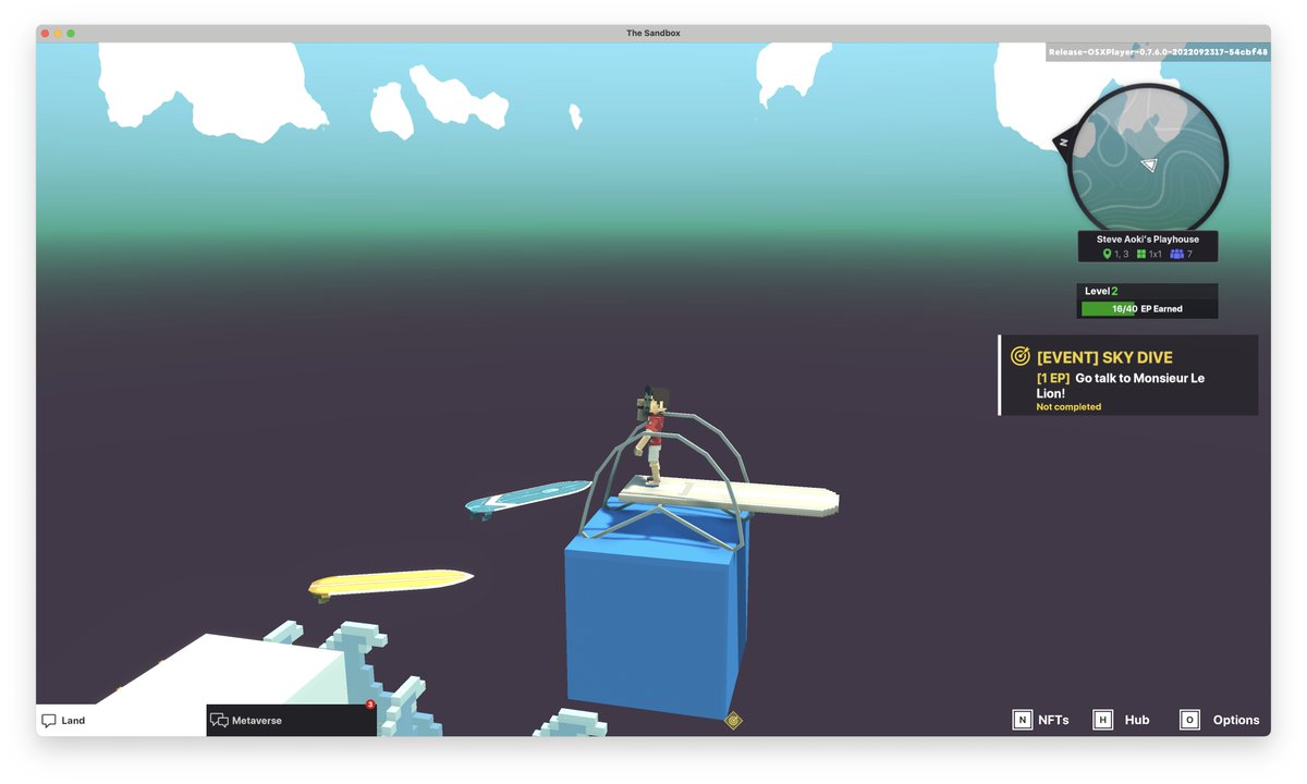 vanabumcaca's tweet photo. @TheSandboxGame @steveaoki I just participated in the #SandboxAlphaS3Giveaway for a chance to win 500 SAND! Found the high diving board in @steveaoki's Playhouse, check out my screenshot below!
👇

I'm OK https://t.co/ZKmNMbEjnP