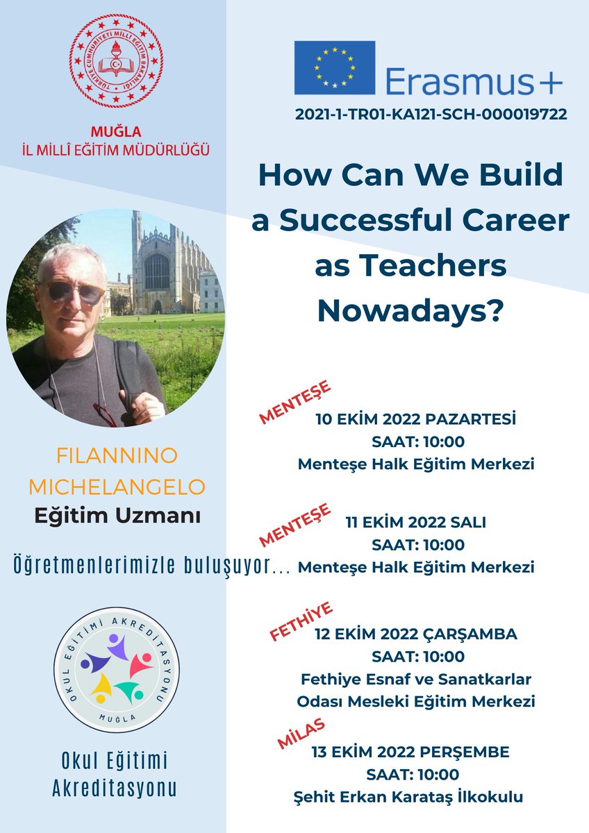 ArGe Muğla İl Milli Eğitim Müdürlüğü (@mugla_arge) on Twitter photo Okul Eğitimi Akreditasyonu aracılığı ile İtalya'dan Eğitim Uzmanı FILANNINO MICHELANGELO öğretmenlerimizle buluşuyor.
👉Öğretmenlik ve Kariyer Planlama, Avrupa Örneği
<a href="/mugla_mem/">Muğla İl Millî Eğitim Müdürlüğü</a> <a href="/emrecay55/">Emre ÇAY</a> <a href="/ulusalajans/">Türkiye Ulusal Ajansı 🇹🇷 Turkish NA</a> Okul Eğitimi Akreditasyonu aracılığı ile İtalya'dan Eğitim Uzmanı FILANNINO MICHELANGELO öğretmenlerimizle buluşuyor.
👉Öğretmenlik ve Kariyer Planlama, Avrupa Örneği
<a href="/mugla_mem/">Muğla İl Millî Eğitim Müdürlüğü</a> <a href="/emrecay55/">Emre ÇAY</a> <a href="/ulusalajans/">Türkiye Ulusal Ajansı 🇹🇷 Turkish NA</a>