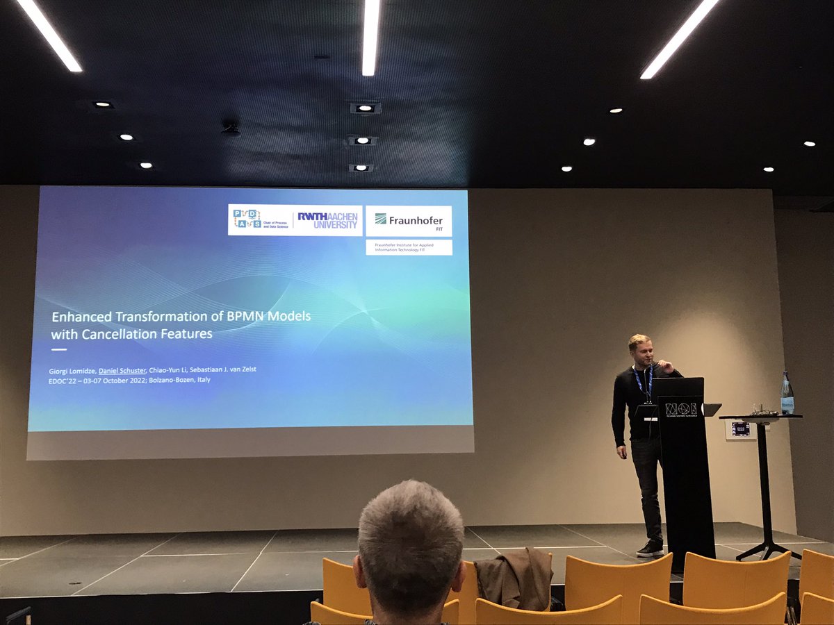 edocconference's tweet photo. Daniel Schuster @Fraunhofer_FIT on BPMN cancellation semantics with reset nets #EDOC2022 https://t.co/ilNRcsO58e