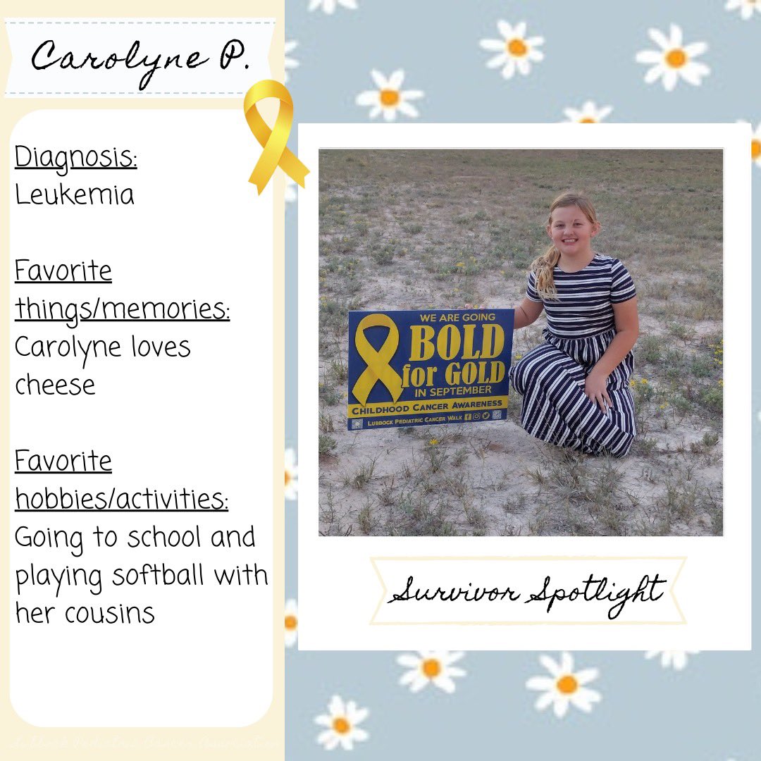 LbkPediCancer's tweet photo. Three Survivor Spotlights in a row!
Everyone meet Carolyne! 🎗️ https://t.co/iQHYAYbVvJ