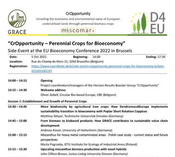 IETU_PL's tweet photo. Presentation of #Miscomar+ project - at side event #CrOpportunities, at the EU #BioeconomyConference ➡️@PogrzebaMarta from @IETU_PL – “Miscanthus for heavy metal contaminated areas - Polish case study - current status and future perspectives".
@GRACE_BBI @D4EU_project @FACCEJPI https://t.co/tJ6U3K5ilJ