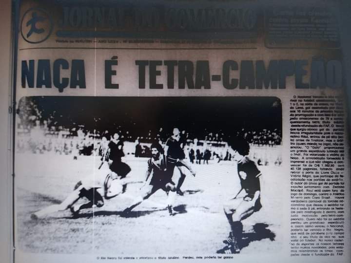 TuneldoTempoNFC's tweet photo. 📜 Capa do Jornal do Comércio tendo como manchete principal o tetra campeonato do Nacional (27/09/1979). 🏆🏆🏆🏆

📸 Acervo do #JornaldoComércio n° 22800

#Naça #JC #Tetra #VigesimoSetimoEstadual
#CampeonatoAmazonense1979 #Tetracampeao #CampeaoEstadual #NFC #Nacional #Hemeroteca https://t.co/b4mm82QZpi