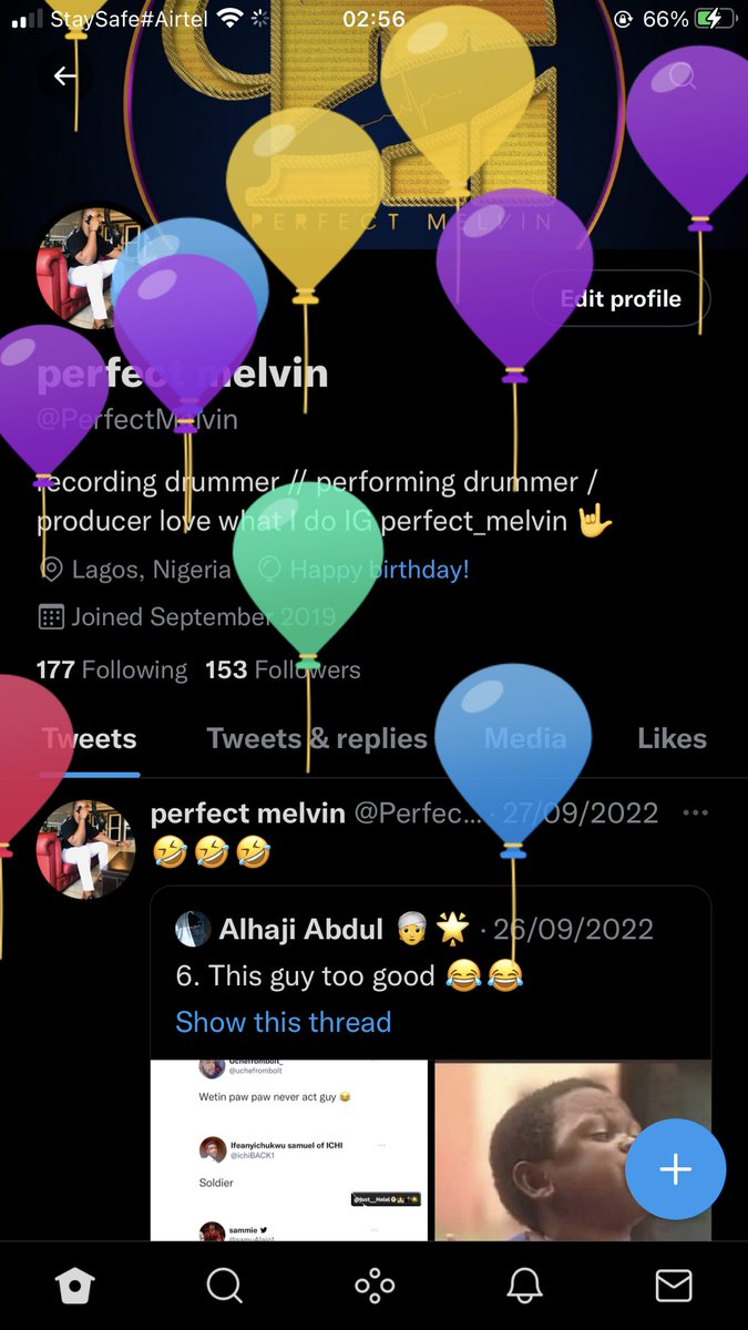 PerfectMelvin's tweet photo. Super grateful to God for another year 🙏🙏 
Happy birthday to me … +1 https://t.co/OTsdtq41A8