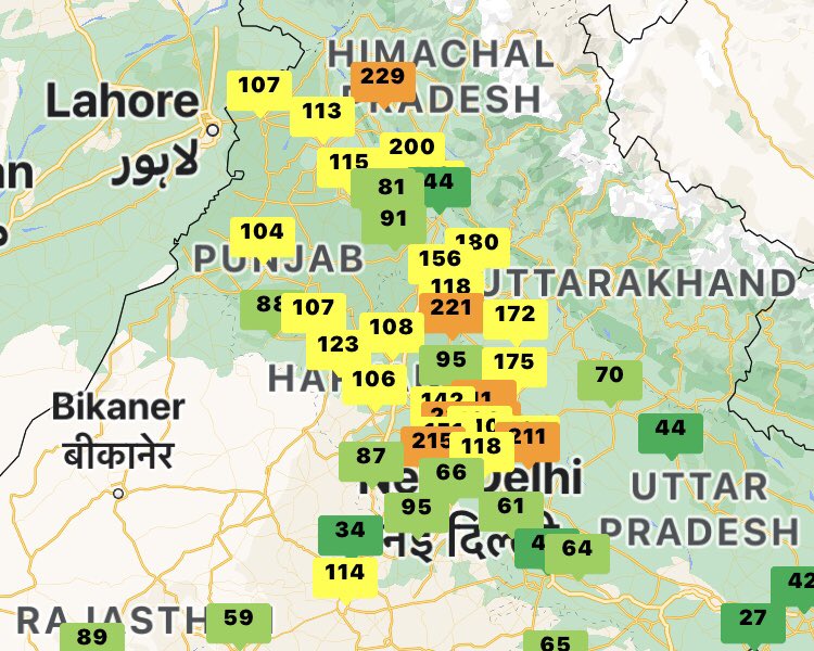 Prof Ravindra Khaiwal (@khaiwalpgi) on Twitter photo Happy Dussehra 🏹. Over 120 fire count seen today in Punjab & Haryana. Yesterday it was 91 having 81 hotspots over Punjab. It will rise slowly over next week, looking at last year's trend <a href="/moefcc/">MoEF&CC</a> <a href="/CPCB_OFFICIAL/">Central Pollution Control Board</a> @CMOPb <a href="/cmohry/">CMO Haryana</a> <a href="/sumanmorpu/">Prof. Suman Mor</a> <a href="/pawanpgupta/">Pawan Gupta</a> <a href="/Aakash_project/">Aakash project - RIHN</a> <a href="/VigyanPrasar/">Vigyan Prasar</a> Happy Dussehra 🏹. Over 120 fire count seen today in Punjab & Haryana. Yesterday it was 91 having 81 hotspots over Punjab. It will rise slowly over next week, looking at last year's trend <a href="/moefcc/">MoEF&CC</a> <a href="/CPCB_OFFICIAL/">Central Pollution Control Board</a> @CMOPb <a href="/cmohry/">CMO Haryana</a> <a href="/sumanmorpu/">Prof. Suman Mor</a> <a href="/pawanpgupta/">Pawan Gupta</a> <a href="/Aakash_project/">Aakash project - RIHN</a> <a href="/VigyanPrasar/">Vigyan Prasar</a>