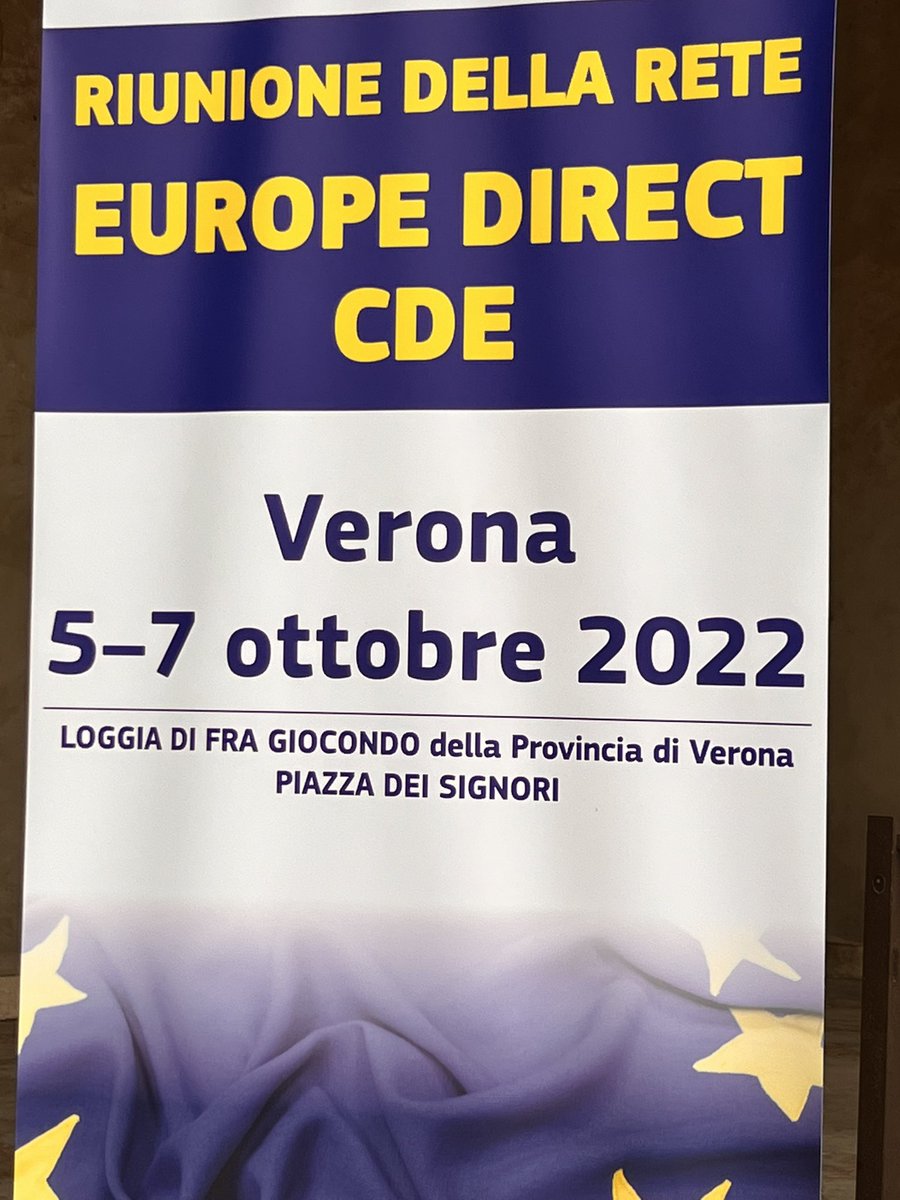 Europarl_IT's tweet photo. 📣🇪🇺🇮🇹Ci siamo! Al via a Verona la riunione nazionale della Rete Europe Direct e Centri di Documentazione Europea @Europarl_IT @europainitalia

🗣Focus sugli obiettivi del piano annuale di comunicazione sul territorio, per portare l’Europa più vicina📍

@EuropeDirectVR https://t.co/cHTG5ffaiT