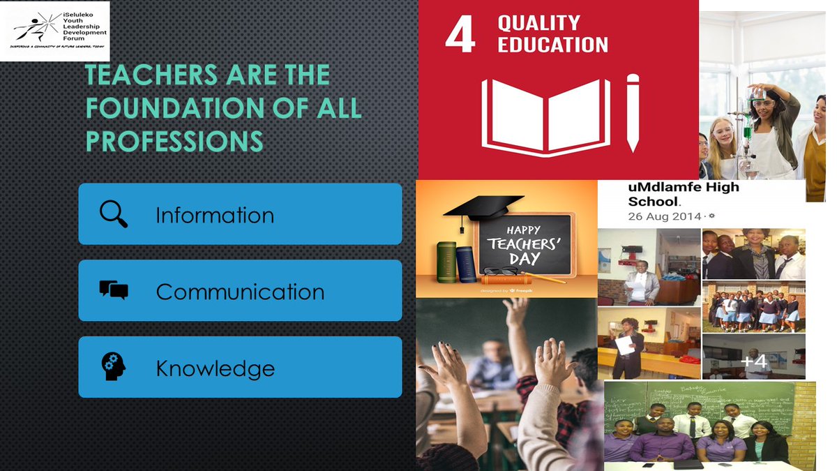 ISelulekoNPC's tweet photo. Without our dedicated educators and teachers none of us can reach our full potential. What do you appreciate the most about the teachers who've played a role in your educational & academic aspirations?
#WorldTeachersDay2022 #QualityEducation #SDG4 #SDGeneration https://t.co/Am4UQeBTFY