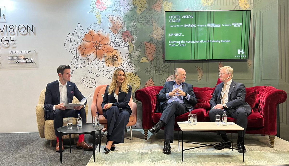 IoH_Online's tweet photo. Did you catch our CEO @RBWR FIH on the Hotel Vision Stage at the @IndHotelShowLDN at the @olympia_london this morning?
Chaired by Robert, @OJQBrown FIH, Anna Sirba &amp; Daniel Pedreschi discussed 'Creating the next generation of industry leaders'
#iminspired https://t.co/2YxT4VBrOC