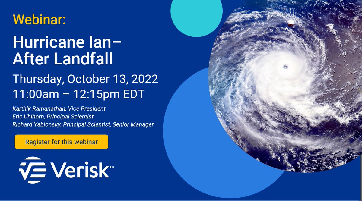 Verisk_Brian's tweet photo. Following #HurricaneIan’s path of destruction in Southwest #Florida last week, @VRSKExtremEvent researchers and engineers will share their insights on the meteorological conditions, storm surge, and vulnerability impacts of the storm. Register now: https://t.co/yX0zgHLhiD https://t.co/avRPb9UvNE