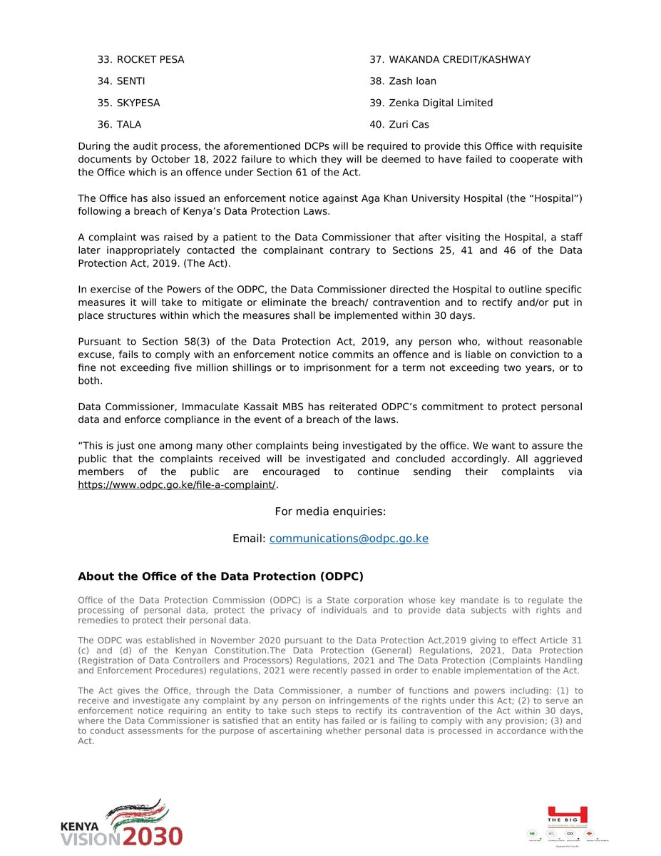 OFFICE OF THE DATA PROTECTION COMMISSIONER on Twitter: