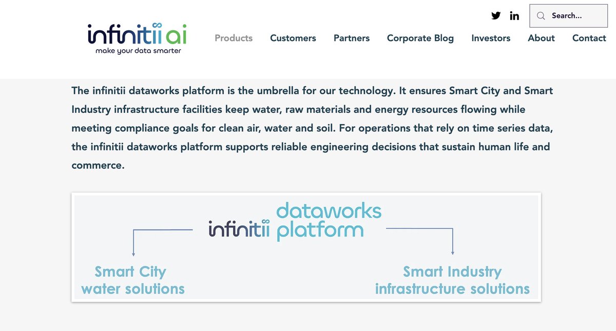 infinitiiai's tweet photo. Yesterday we announced our new @infinitiiai brand. Today we are announcing our expanded product portfolio marketed under the infinitii dataworks platform - focused on Machine Learning (ML) for #SmartCity #water and #SmartIndustry #infrastructure

https://t.co/C3lcAhE1P8 https://t.co/YKSotjHKut