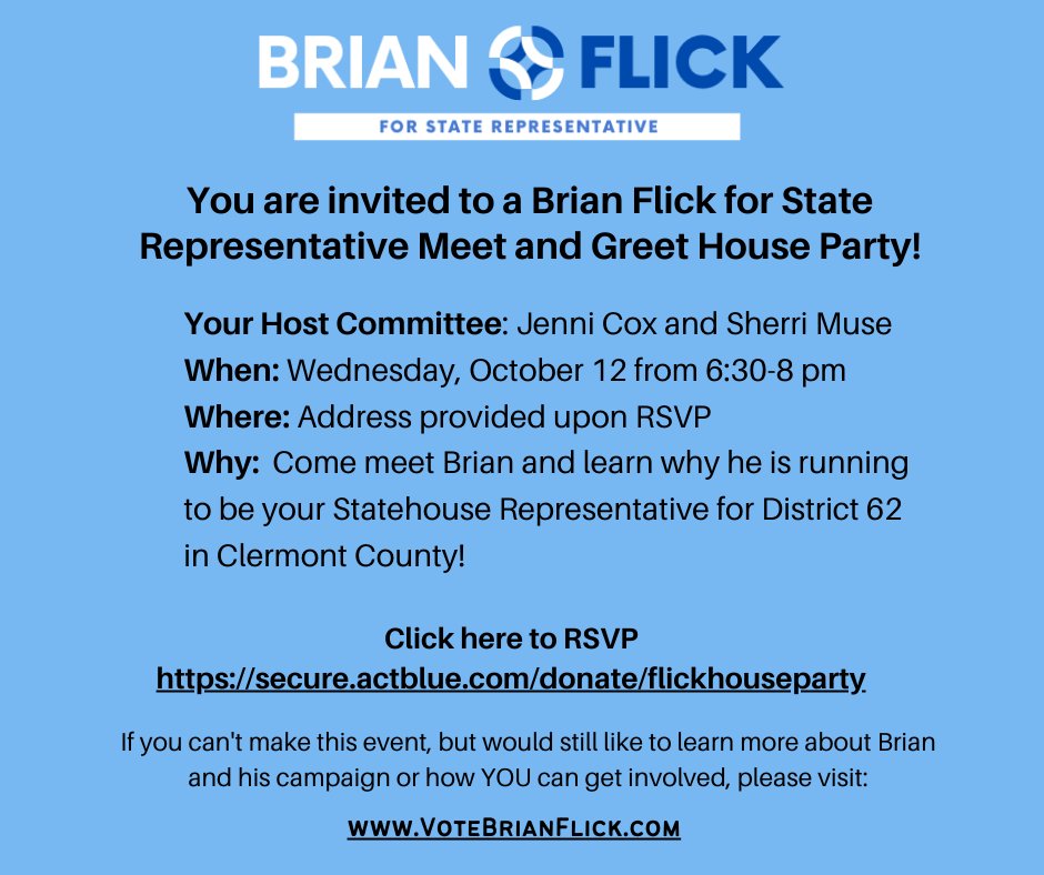 LovelandTeam's tweet photo. Come support local candidate Brian Flick next Wednesday! https://t.co/mVR6NBAxze