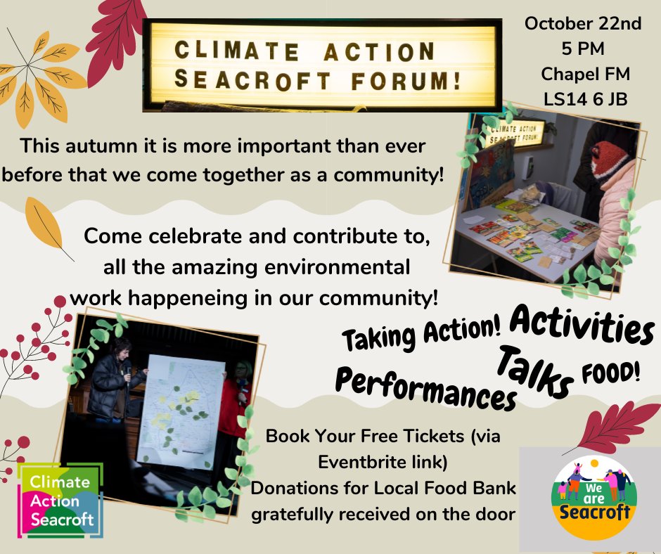 Climate Action Seacroft (@climateseacroft) on Twitter photo If you, a group or an organisation you know would like to contribute to the event via a stall, short talk or presentation please email climateactionseacroft@gmail.com Please spread the word! Book your free tickets here: eventbrite.co.uk/e/climate-acti⦠If you, a group or an organisation you know would like to contribute to the event via a stall, short talk or presentation please email climateactionseacroft@gmail.com Please spread the word! Book your free tickets here: eventbrite.co.uk/e/climate-actiā¦