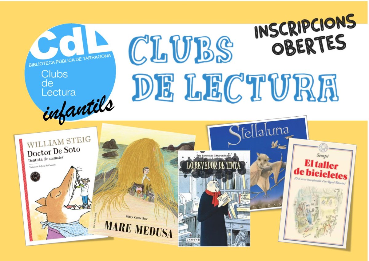 🤩 Ja tenim aquí la programació dels #clubsdelectura #infantils de 5⃣ a 1⃣2⃣ anys‼️ 

🍂Si voleu omplir aquesta tardor de noves lectures aquí teniu la programació dels clubs de lectura❗️

📚 Inscripcions obertes.

👇 Tota la informació al WEB: 
tuit.cat/ewz7t