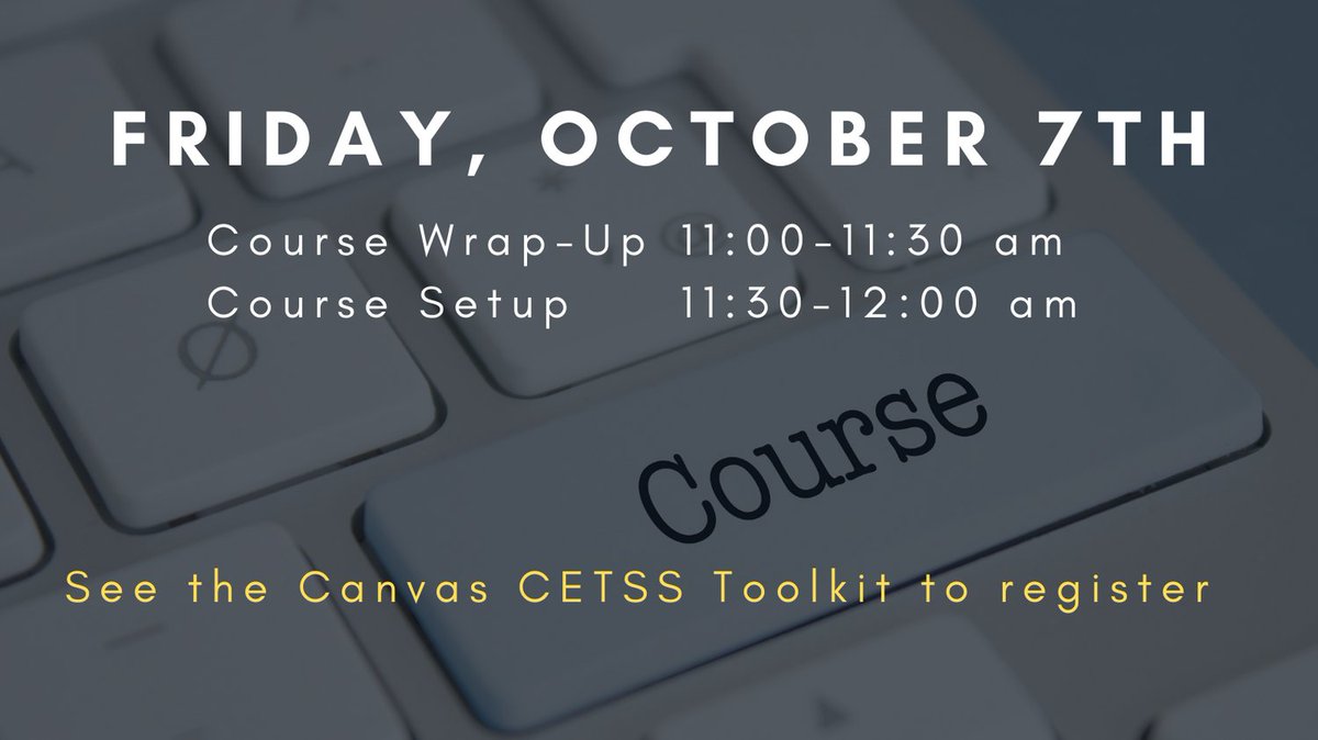 NOVA_CETSS's tweet photo. Come join us on Friday, October 7th to see how you can quickly and efficiently wrap up your course for the term.  Stay for Course Setup to learn the tips and tricks for pulling in only the content your want from previous term and getting your course ready for the new term. https://t.co/qZ0B3goUyg