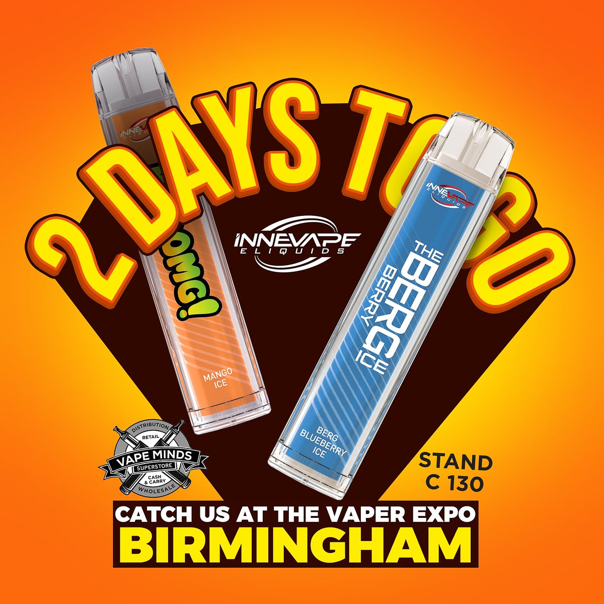 innevape's tweet photo. The 2 day excitement is real! 😆 See you at stand C130
🌐https://t.co/pzeAyaexgn
✉️todd@innevape.com
#innevape #buytheberg #eliquid #vape #gotblue #vapeexpouk https://t.co/vZ2nnAB3GW
