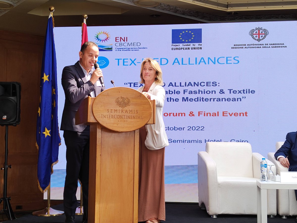 TexMedAlliances's tweet photo. The final conference of the @TexMedAlliances project closed with the ratification of the 4⃣initiatives developed to promote the circular economy, internationalization, and innovation in the textile and fashion sector of the Mediterranean basin
#GOMED @ENICBCMed #FinalEventCairo https://t.co/I6vNYdkzvY