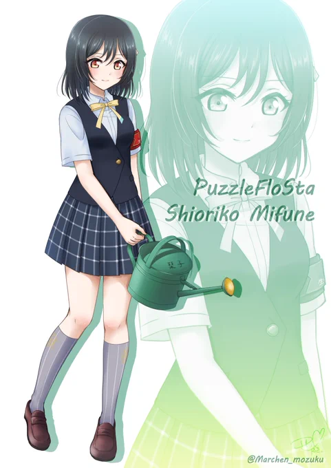 #三船栞子生誕祭2022#三船栞子誕生祭2022 しおこおめでとうしおこ回感想絵とフラスタ用とショートヘアスーツ再掲 