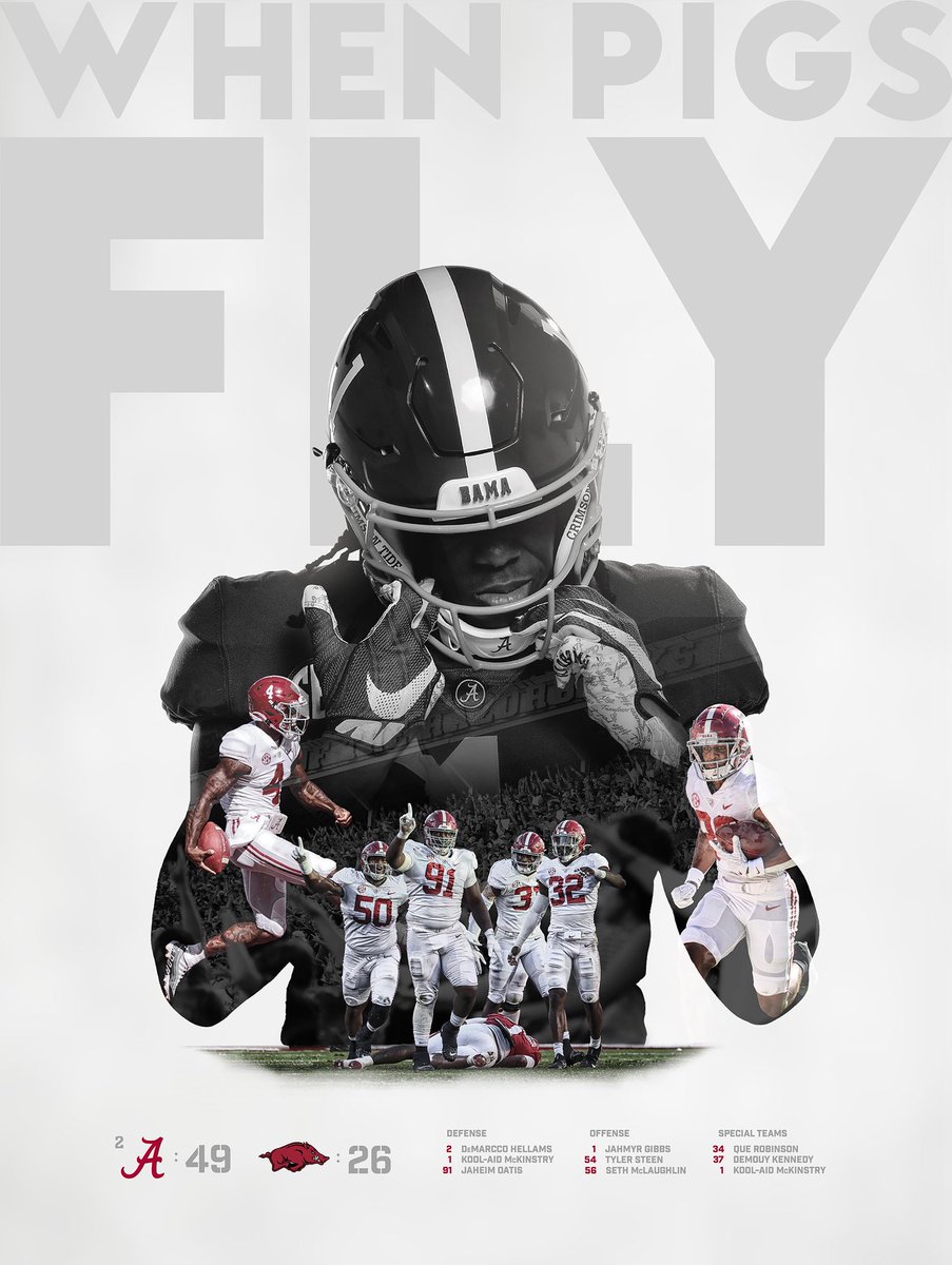 Alabama's win poster has a hurt KJ Jefferson on it....assault!! <a href="/BarstoolAlabama/">Barstool Bama</a>