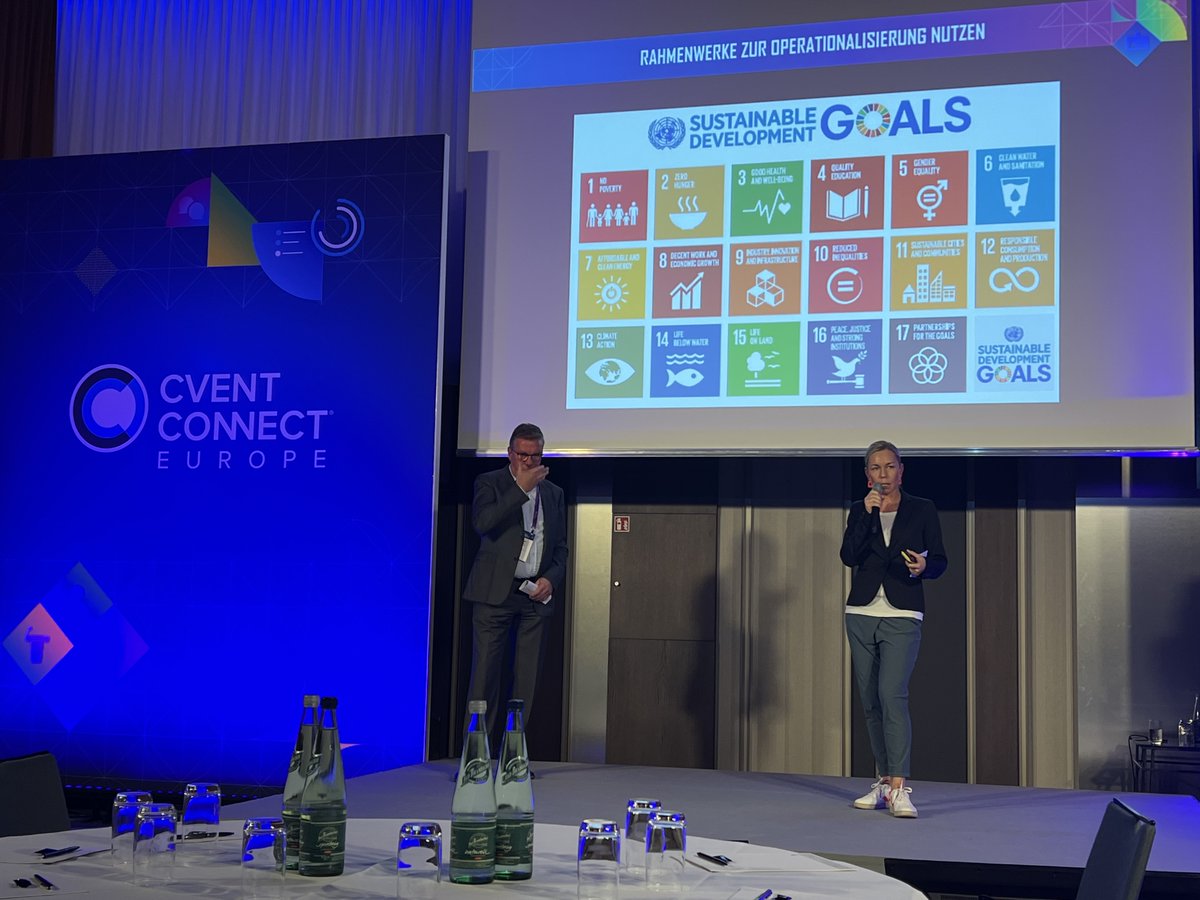 Nachhaltigkeit ist auch ein Thema auf der #cventconnecteurope . Wer in der Eventbranche hat die Global Goals auf dem Schirm?